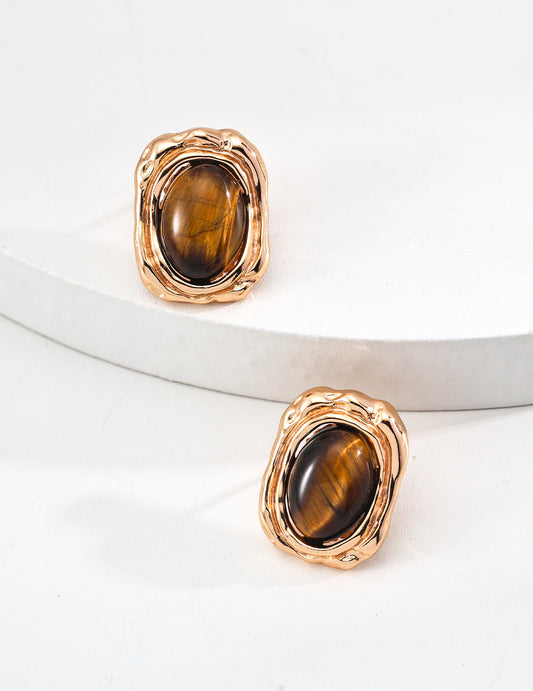 Luxury Tiger's Eye Earrings - 104158