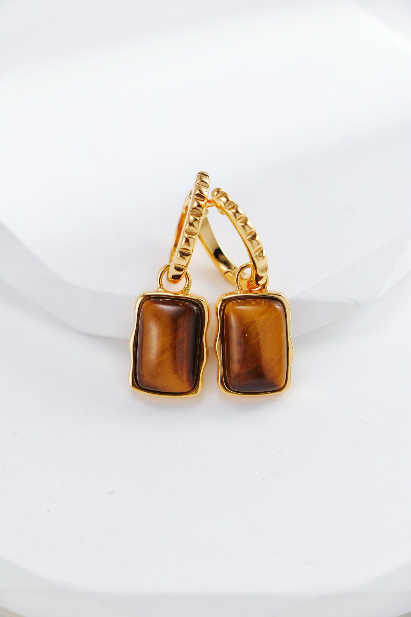 Luxury Tiger's Eye Earrings - 106740