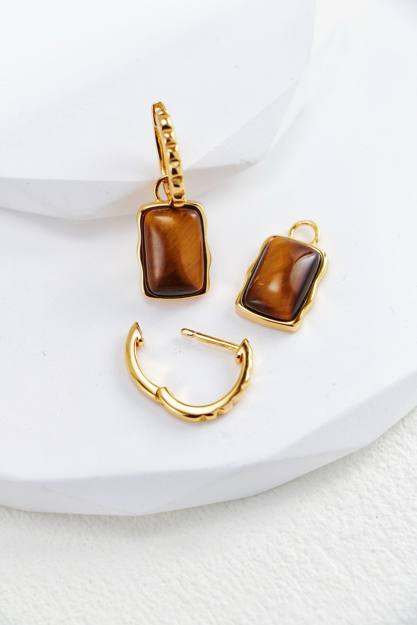 Luxury Tiger's Eye Earrings - 106740