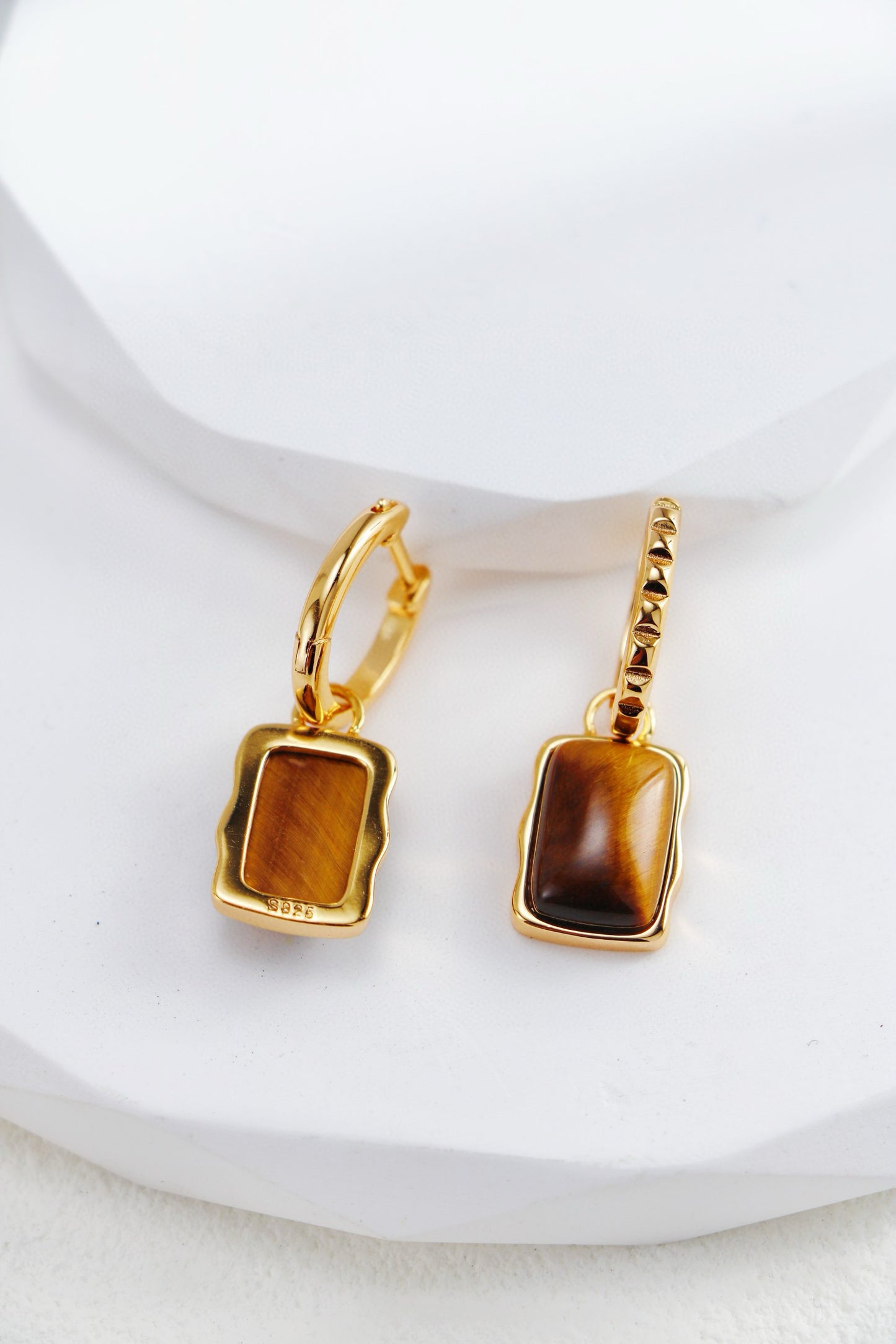 Luxury Tiger's Eye Earrings - 106740