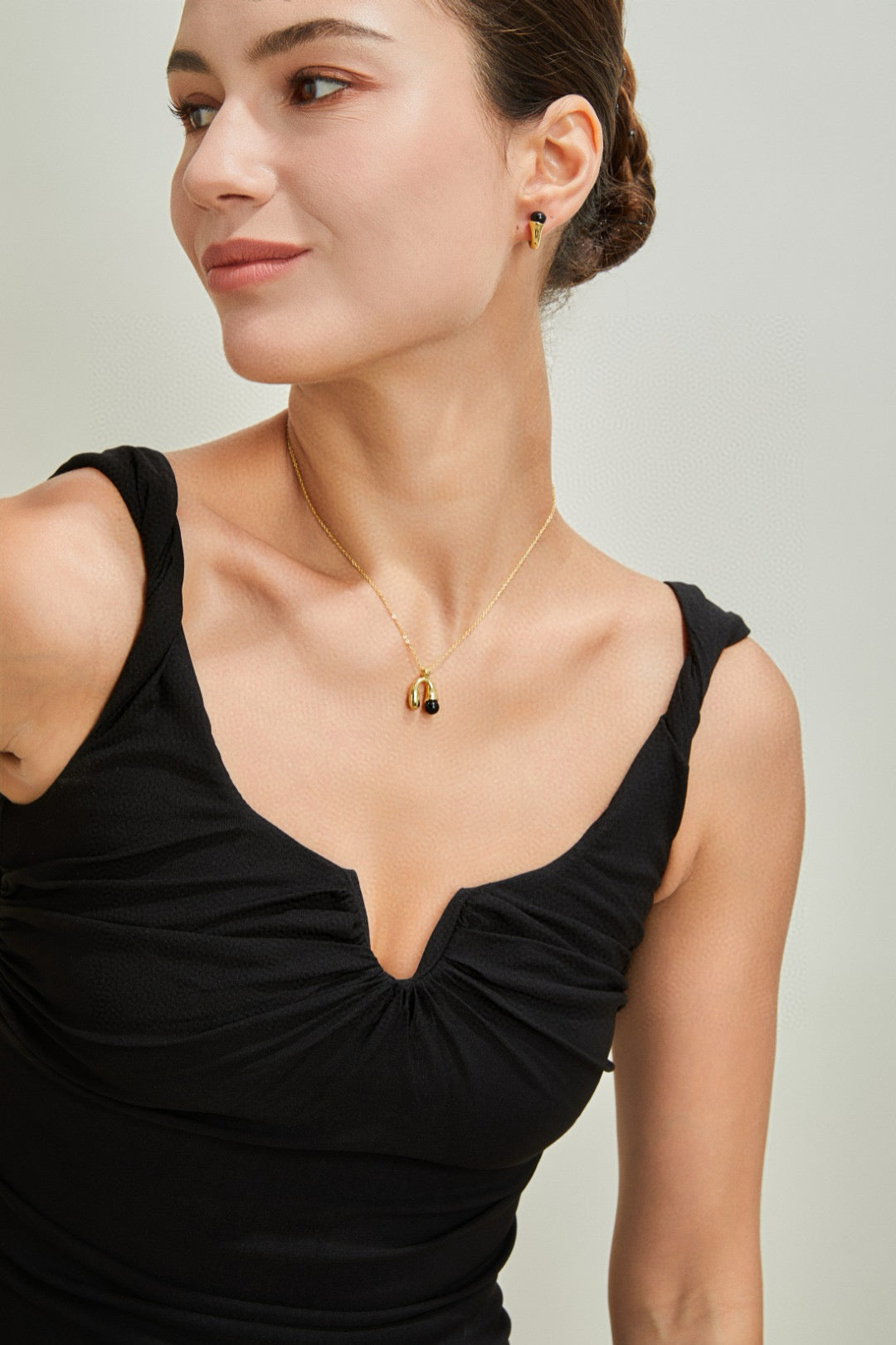 Elegant Black Onyx Earrings and Necklace Set